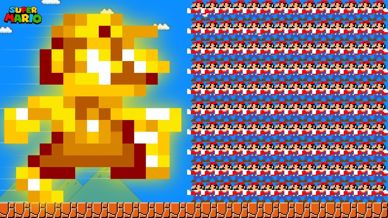 Giant Mario with Gold Power-up would be OP against 999 Mario Calamity | Game Animation