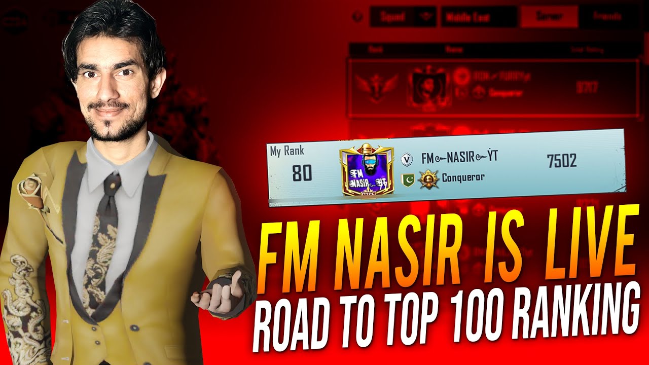 TOP 100 DONE ROAD TO TOP 50 RANKING FM NASIR LIVE PUBG MOBILE