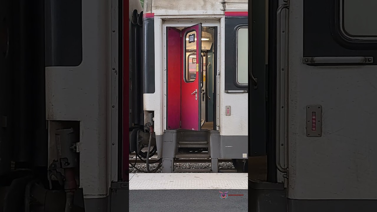 Nostalgic folding door Corail train closing - SNCF Intercit&eacute; #traindeparture #trainspotting #train
