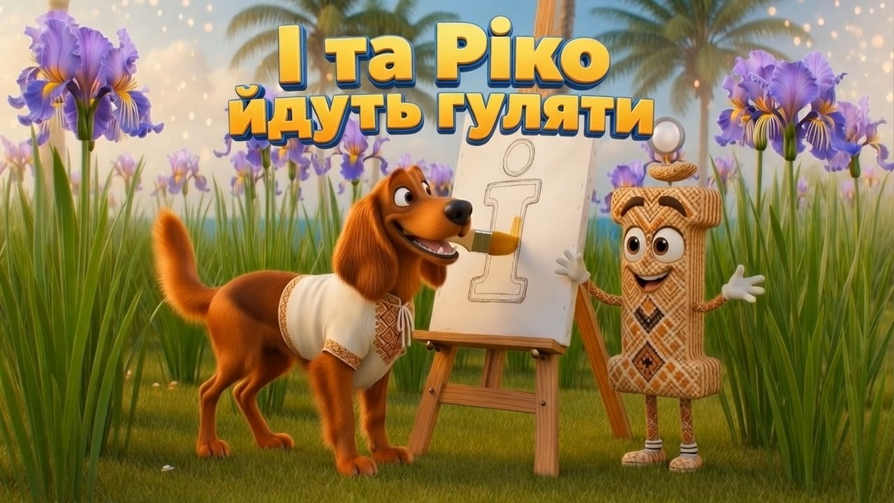 І та Ріко йдуть гуляти. Вивчаємо букву І з Ріко Розмовляйко. Розвиваюча абетка для дітей.