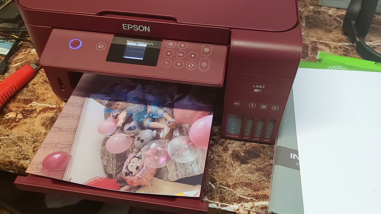 EPSON L4167 RED Тест фотопечати а4 на глянце