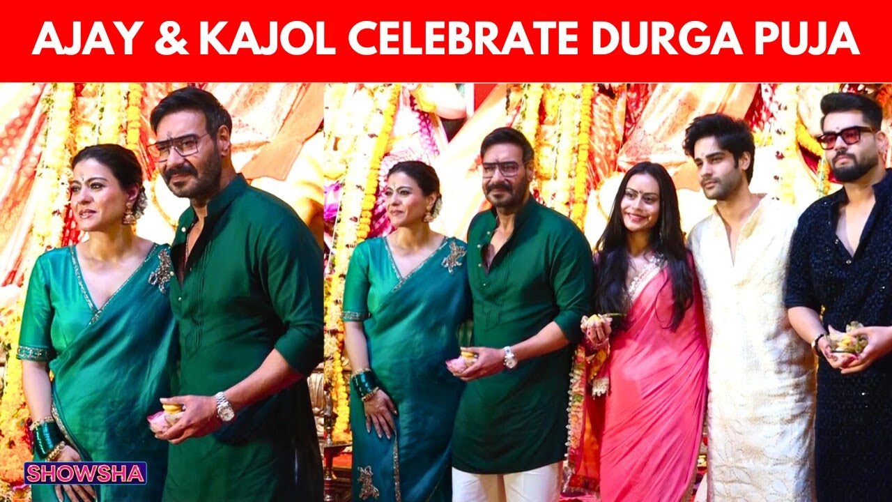 Ajay Devgn & Kajol Look Adorable As They Celebrate Durga Puja Together With Daughter Nysa I WATCH