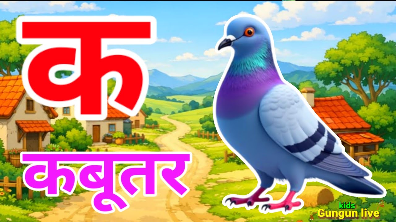 क से कबूतर, अ से आम a se anaar k sekabutar |Hindi varnmala |ABCD क सेकबूतर अ से अनार,for kids💥