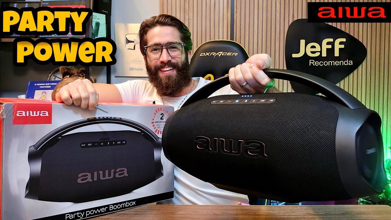 AIWA BOOMBOX PARTY POWER 130W AWH51BT (SODLK S1619) NOVA CAIXA DE SOM NA ÁREA!