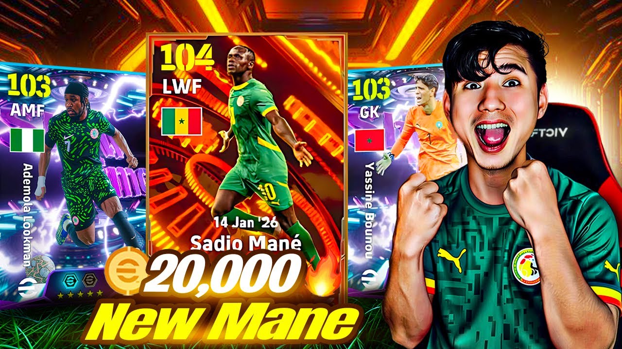 20,000 Coins New Sadio Mane + Lookman + Bounou Africa Cup of Nations Pack Opening in efootball 26