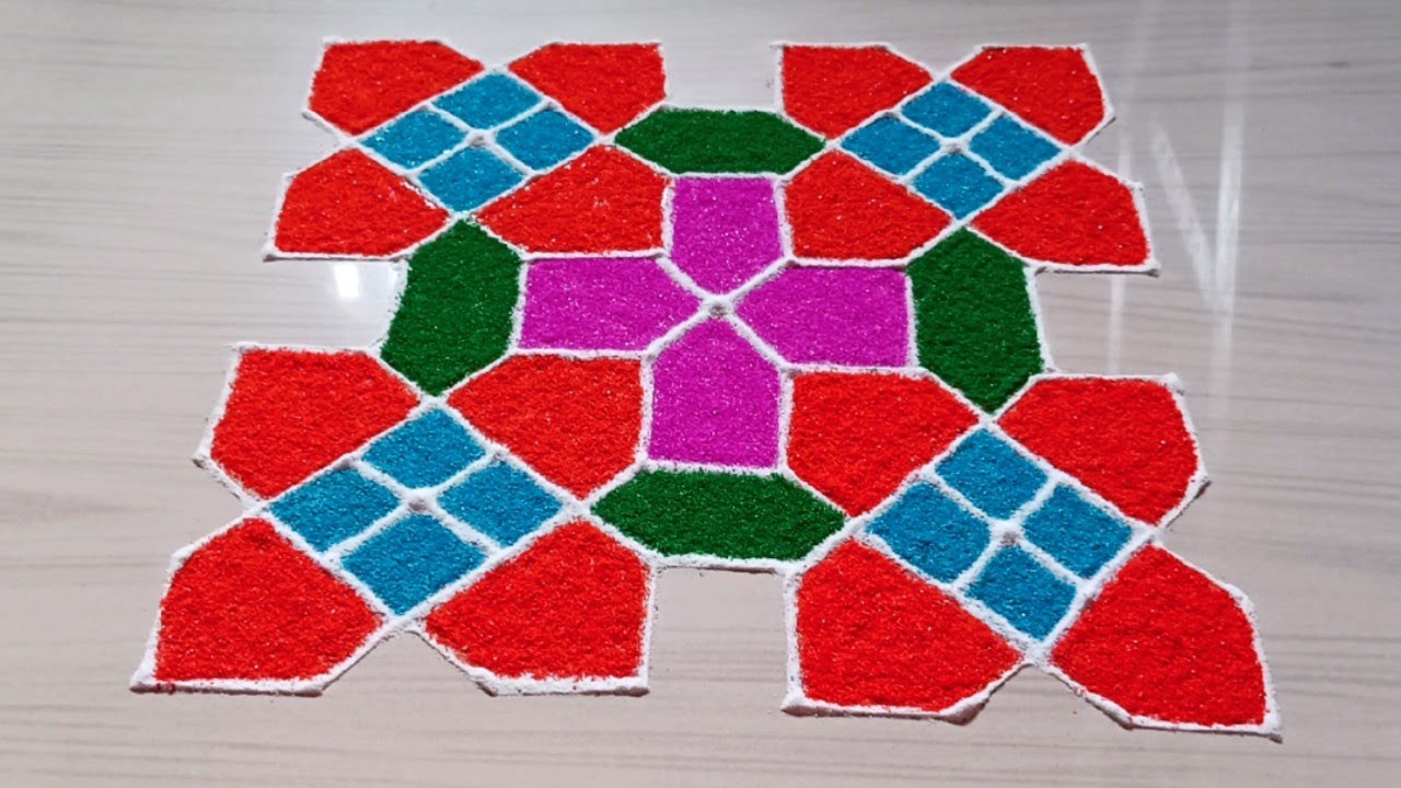 | 8 x 8 Beautiful Dot's Rangoli Design For Festival | Dot's Rangoli Design | Dot's Kolam Design |