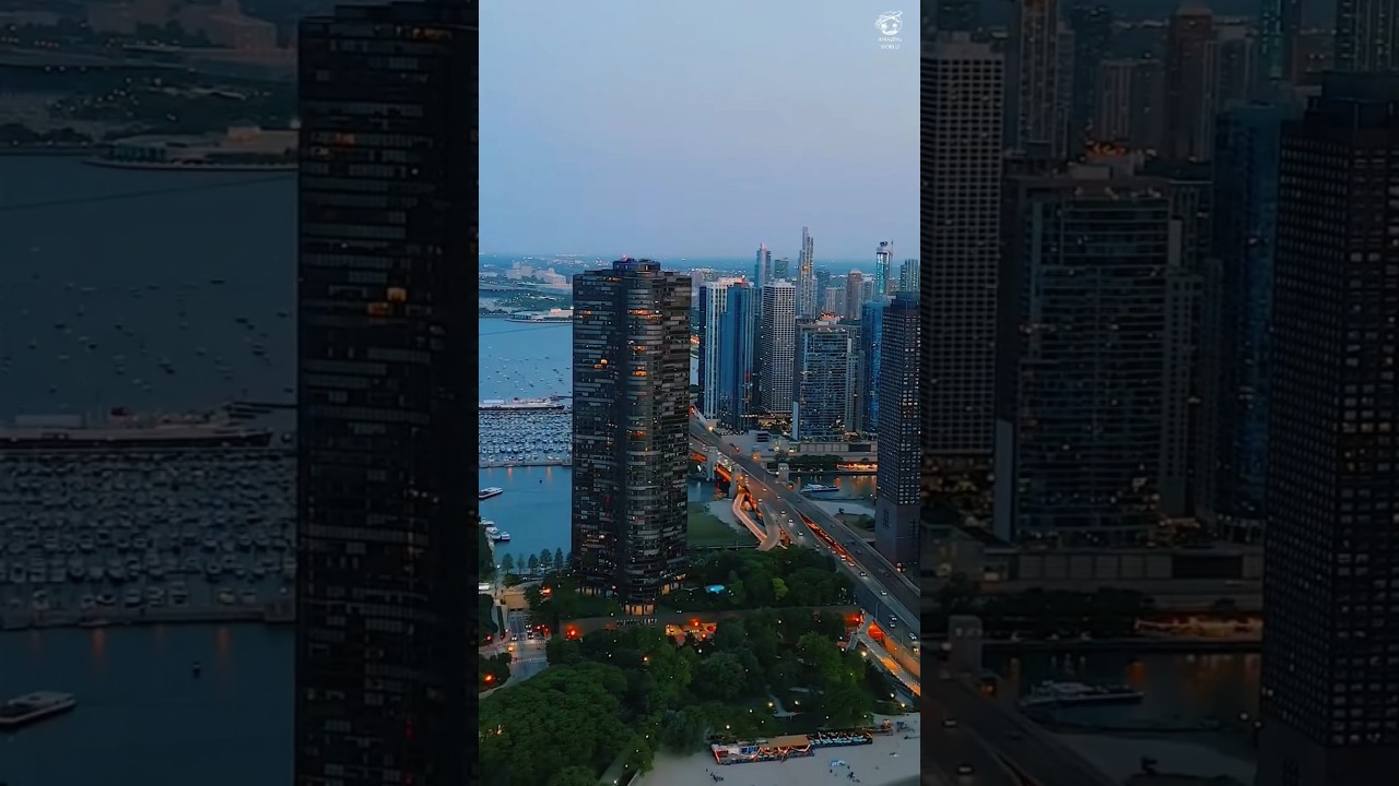 Chicago City Drone View 2025 | Most Beautiful Skyline in the world. #chicago #shorts
