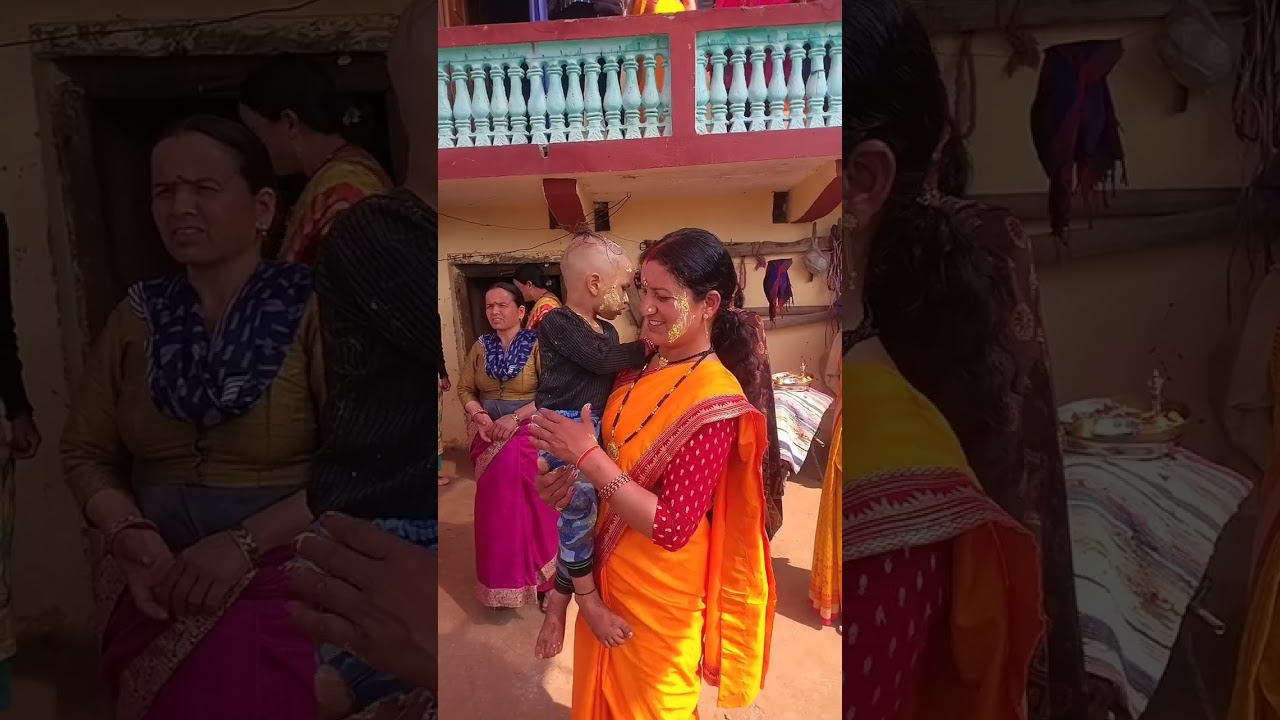 छोटे भाई कृष्णा का मुंडन ..☺️♥️