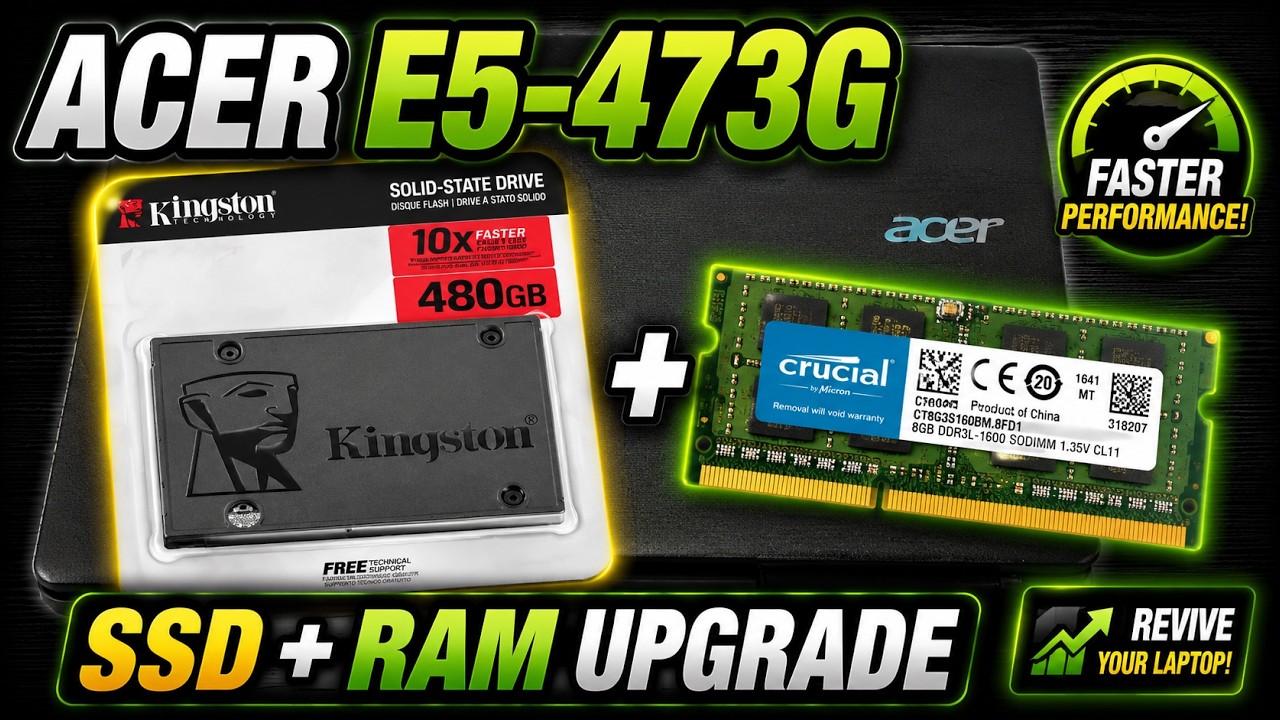 ACER ASPIRE E5-473G-598M SSD and Memory Upgrade!