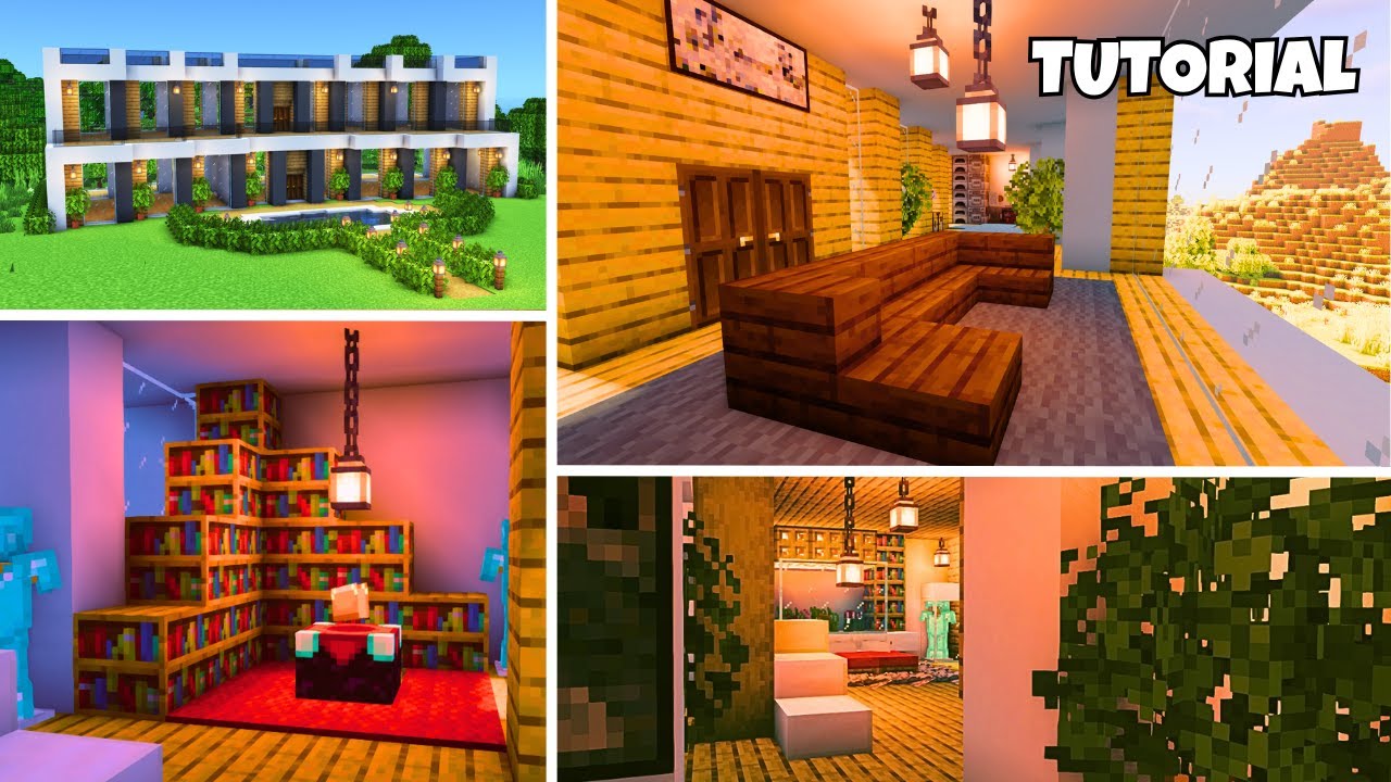 Minecraft: Modern House Interior Tutorial | (2/2)🏠
