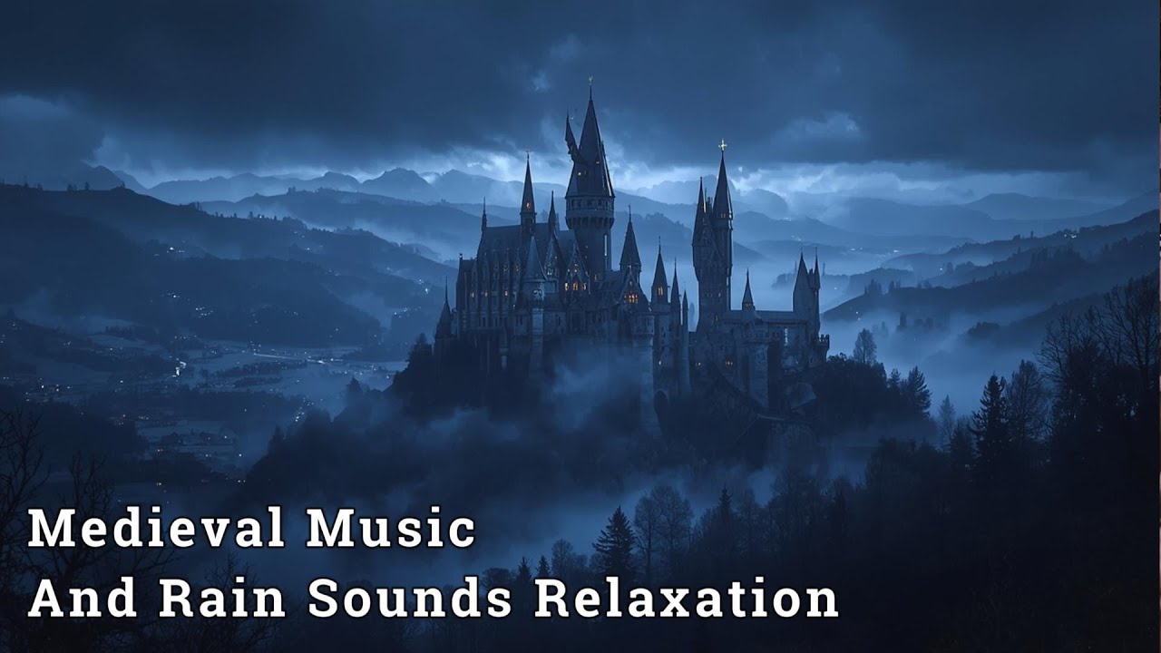 Medieval Castle Night Music |Soft Rain Sounds & Celtic Instrumental for Healing Sleep and Relaxation