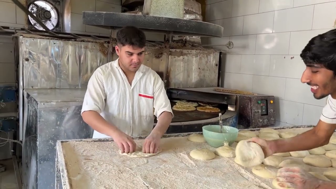 Iranian Bread Kings: 1200kg of Dough to Golden Bread Daily!