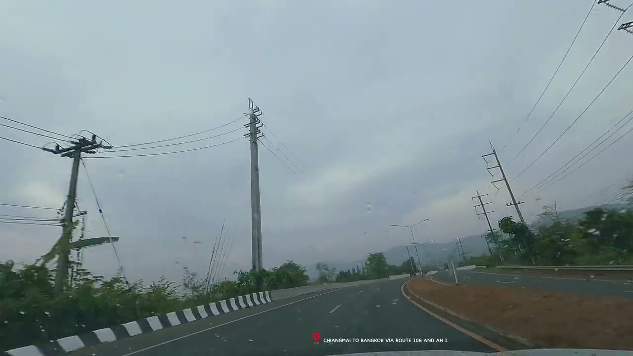 [4K Thailand Driving] เชียงใหม่ - กรุงเทพ Chiangmai to Bangkok Day Drive via Route106 and AH2