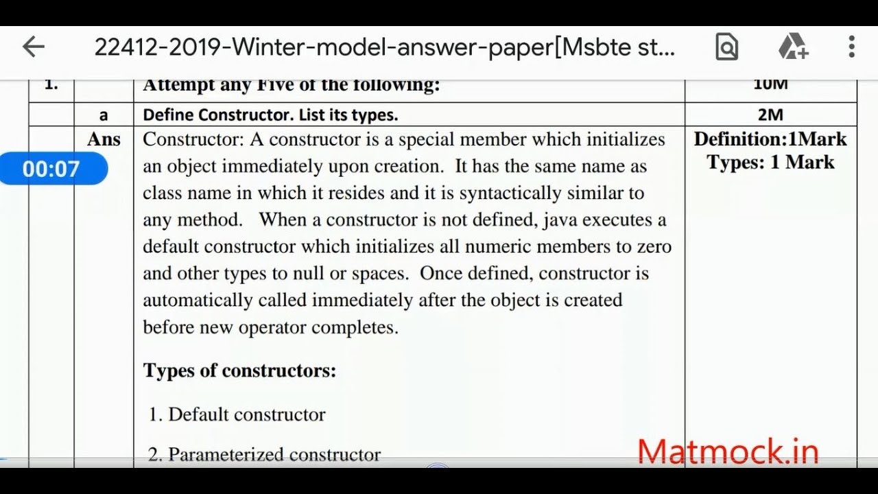 Java Programming 22412 Marathi- Constructor