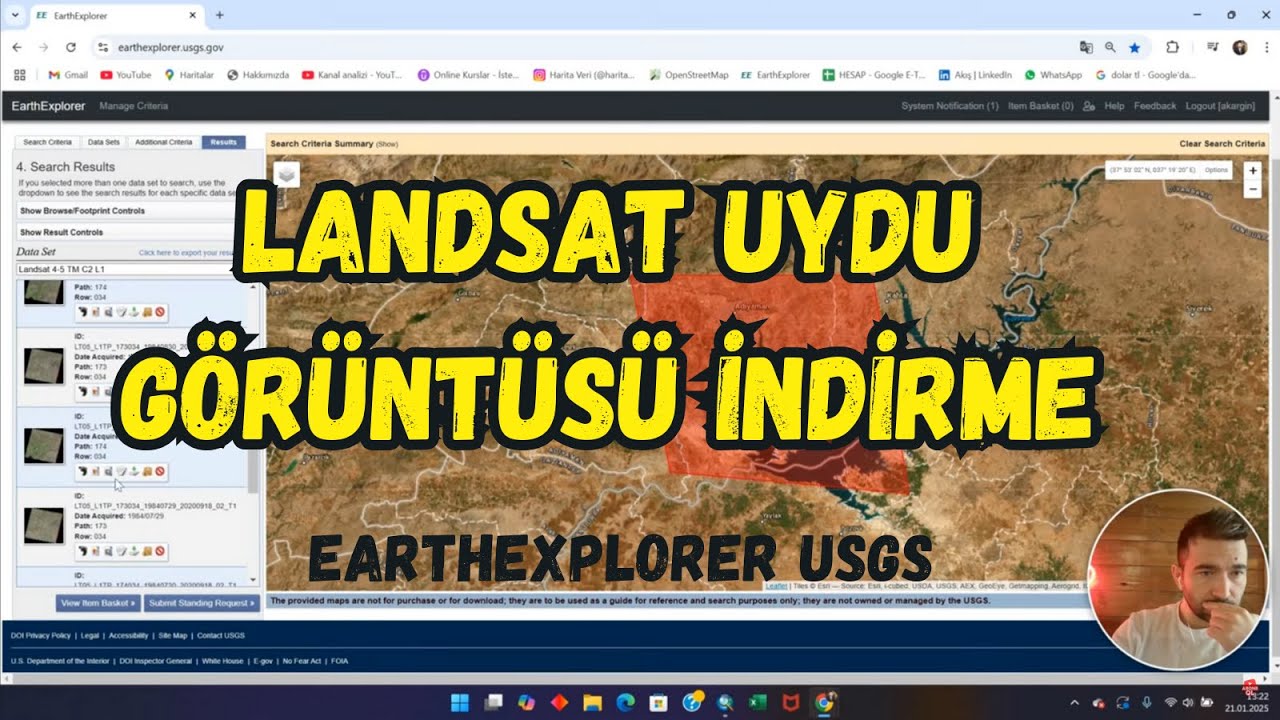 Landsat uydu görüntüsü indirme (Güncel) Earthexplorer USGS