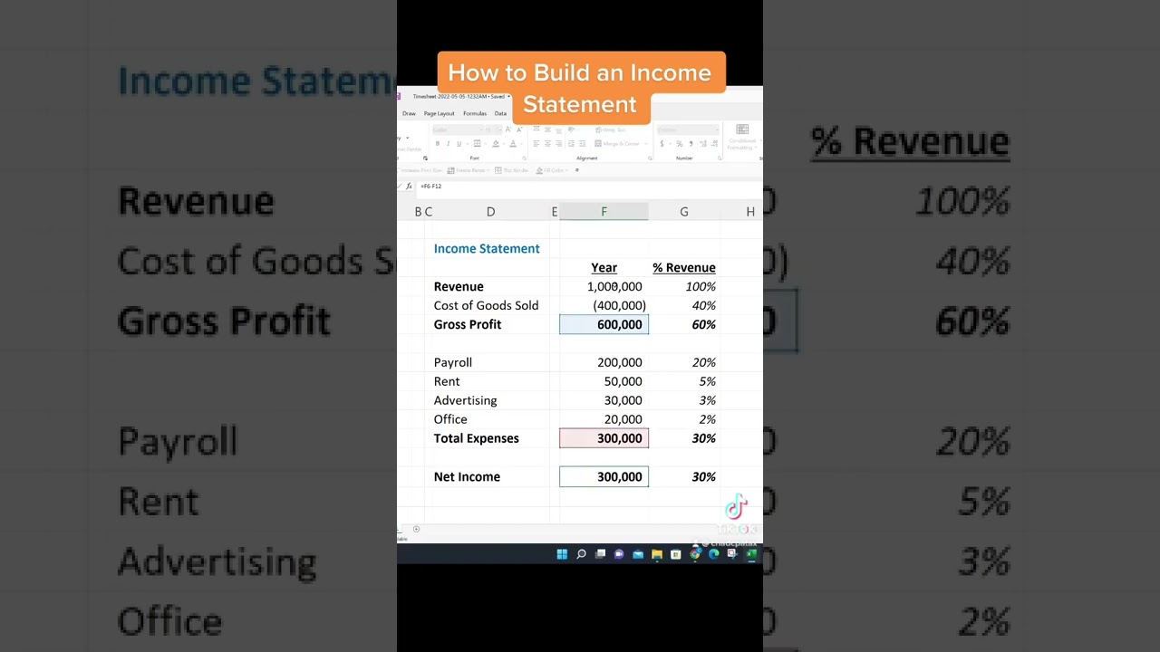 Excel: создание отчета о прибылях и убытках