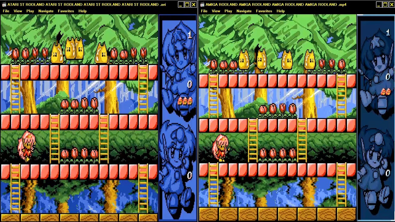 LETS HEAR AND SEE RODLAND IN ATARI ST AND AMIGA