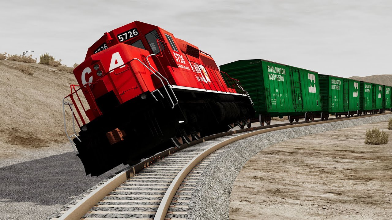 Trains vs High Speed Crashes 15 in BeamNG.drive | BeamNG High Speed