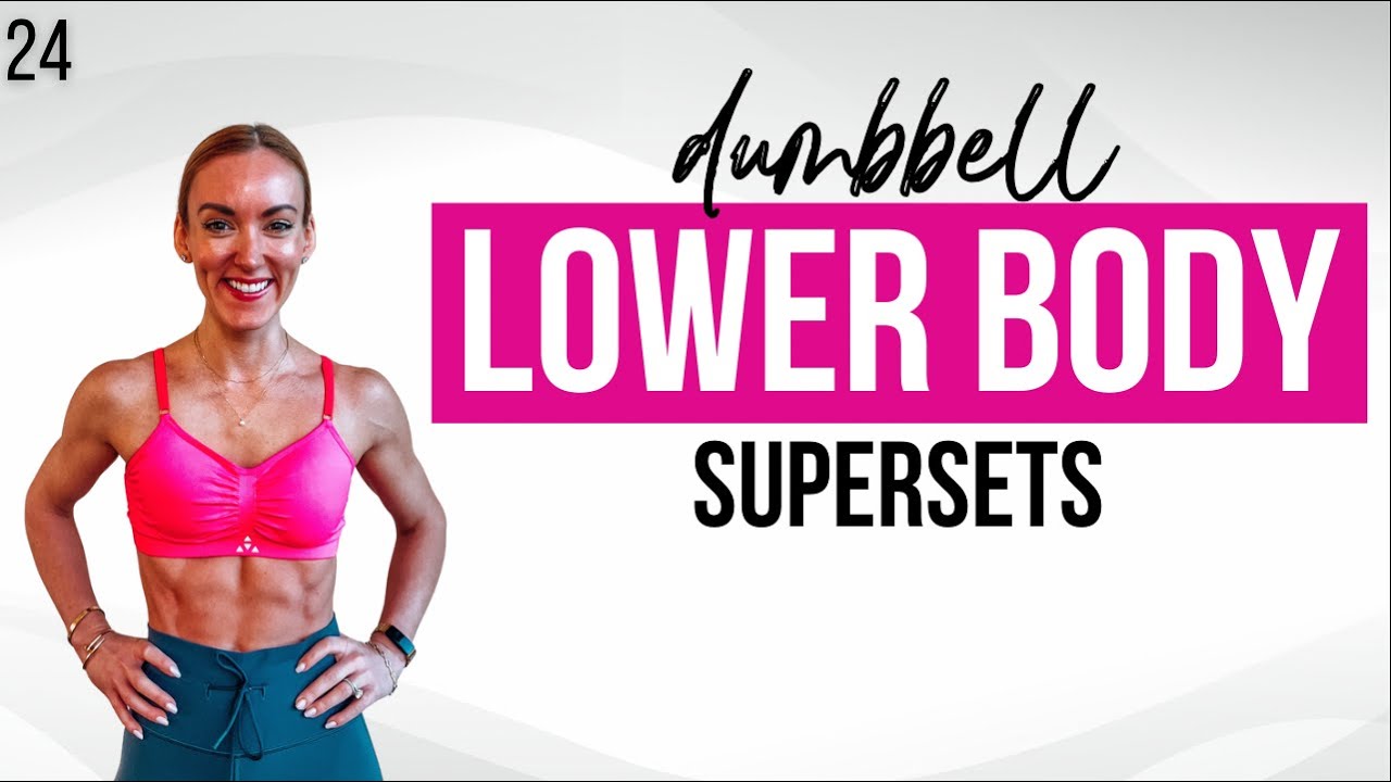 💥 45 Min Legs & Glutes Workout at Home With Dumbbells | Supersets | No Lunges | Strong 24