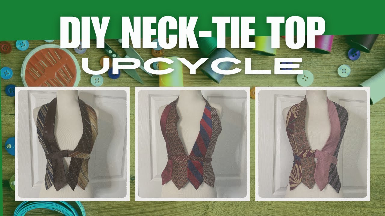 Thrift Flip: Upcycled Necktie Halter Top DIY! ♻️👚 (Easy & Stylish!)