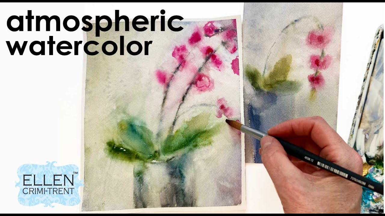 Watercolor techniques for atmospheric orchids