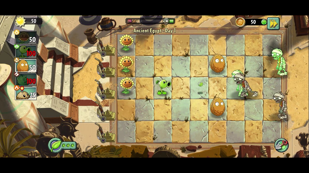 Plants vs Zombies 2 - DAY 1 - EGYPT FIGHT