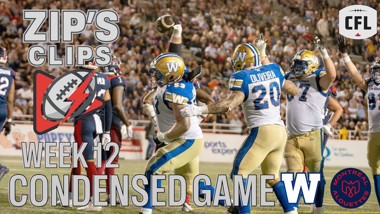 CFL 2025 Condensed Game Week 12 - Winnipeg Blue Bombers at Montreal Alouettes