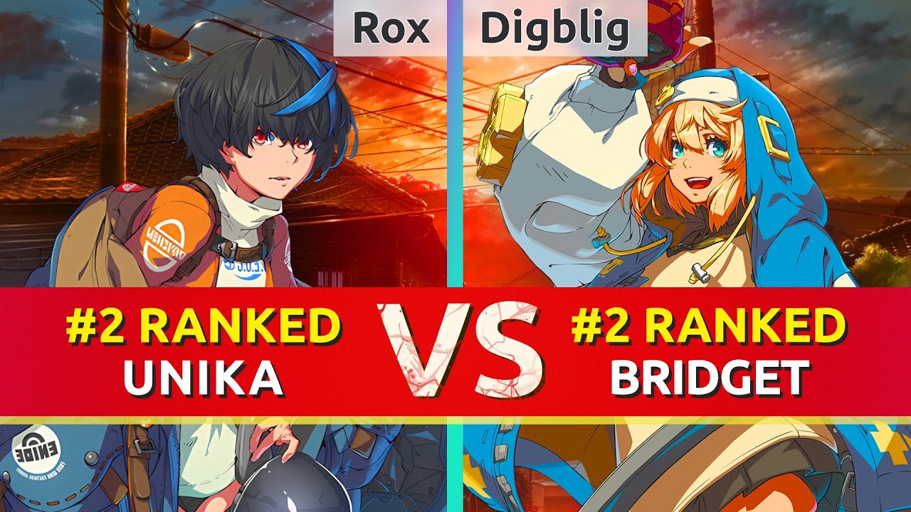 GGST ▰ Rox (#2 Ranked Unika) vs Digblig (#2 Ranked Bridget). High Level Gameplay
