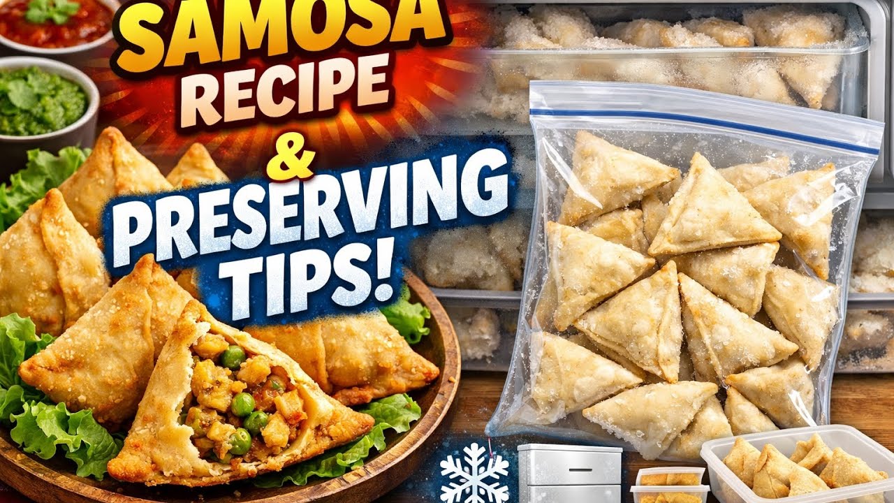 Sum of two type of samosa recipe and preserving samosa with chutney 🥧🥧 #cookingvideo #food #recipe 