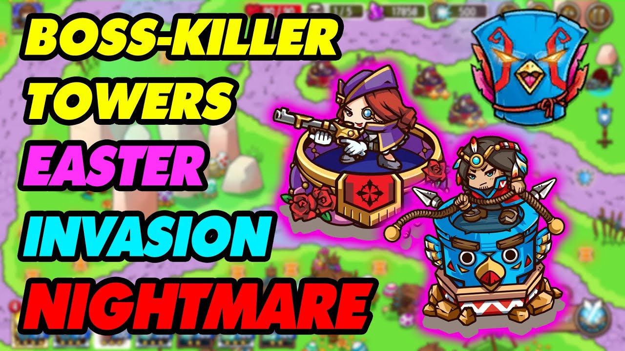 NO AOE TOWERS - Sniper & Bolas - Easter 🌙 Invasion (3⭐️ - Nightmare) - CDH - Crazy Defense Heroes