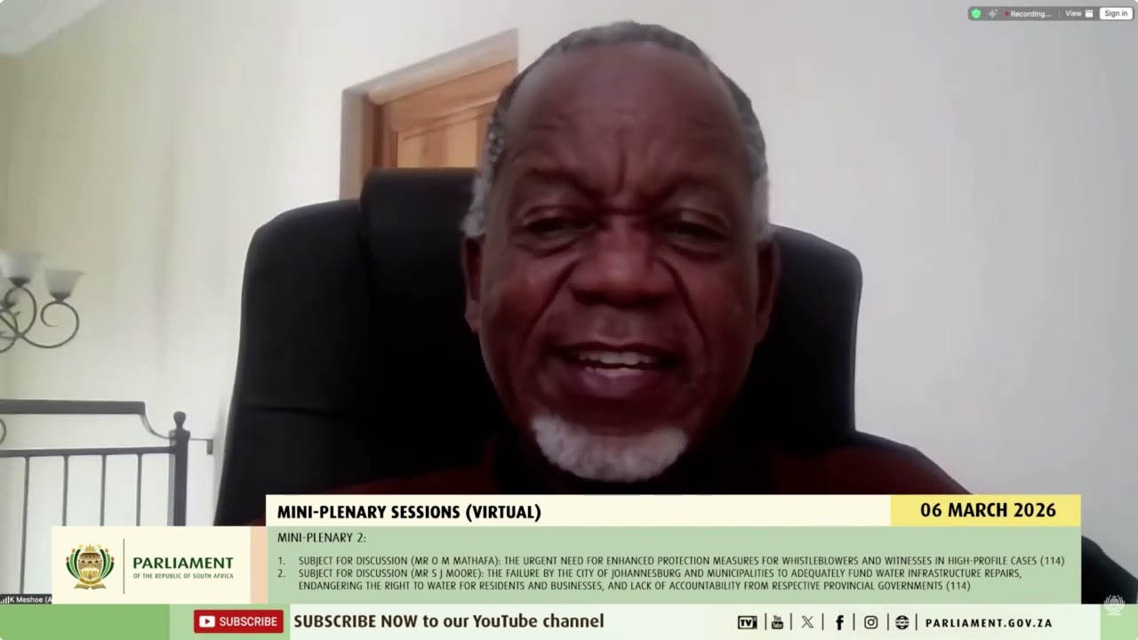Millions in Johannesburg are being denied their constitutional right to water (Rev KRJ Meshoe MP)