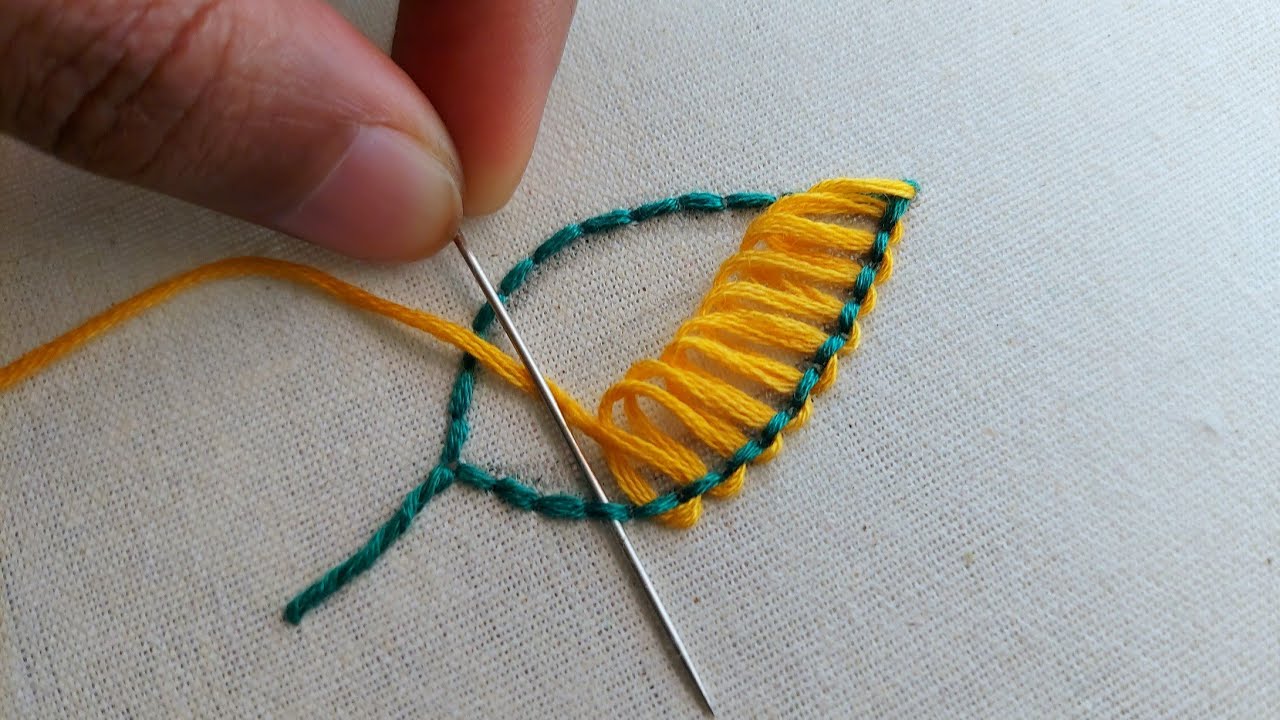Stunning leaf hand embroidery design|superrrrrrr easy and very beautiful leaf design
