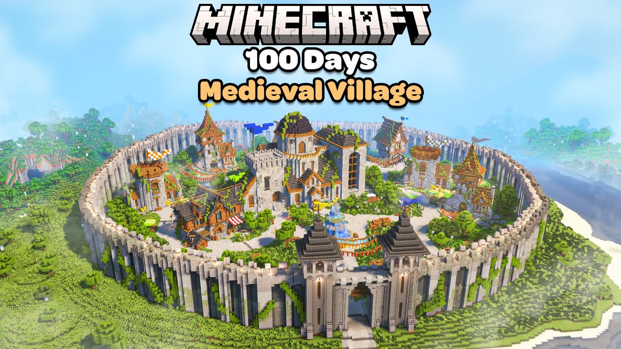 I Spent 100 Days Building a Cozy Medieval Village in Minecraft