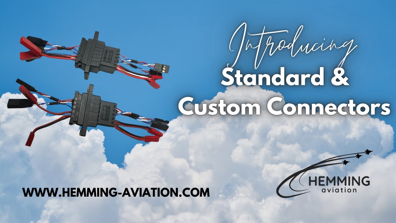 Standard and custom connectors for quick and easy RC aircraft assembly.