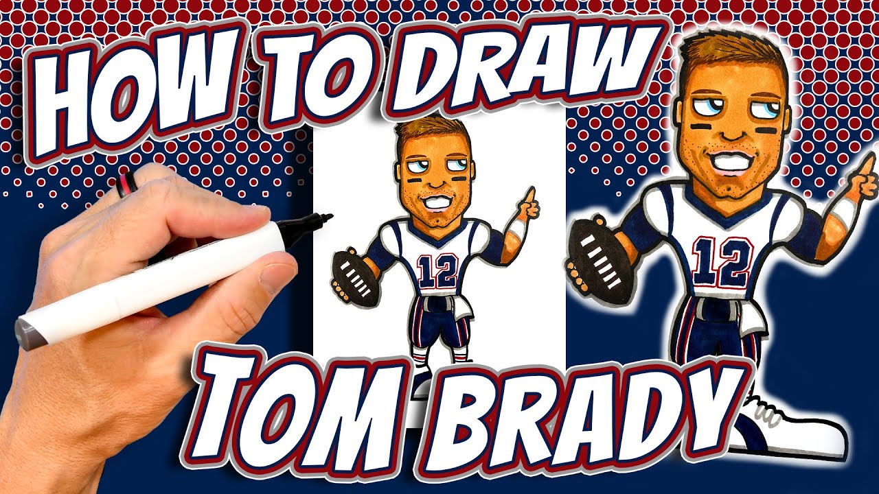 How to Draw Tom Brady for Kids - New England Patriots NFL Football