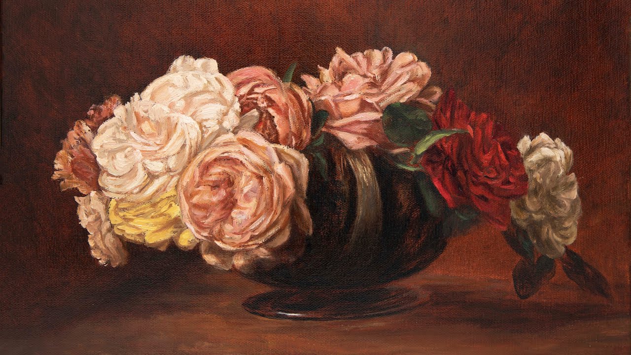 Roses in a Bowl | Rose Oil Painting W.I.P after Fantin Latour