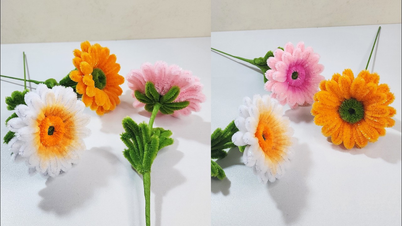🌺 Handmade Pipe Cleaner Flowers Step by Step | BeYouCraft