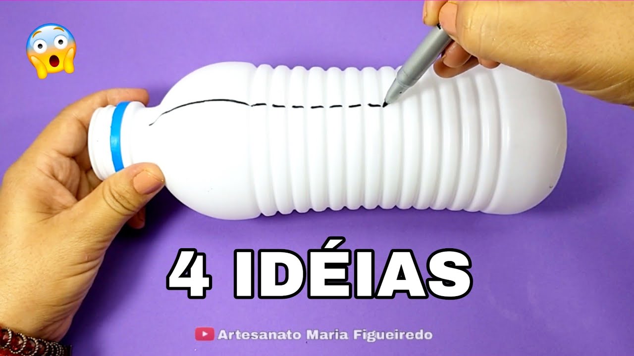 4 DIY'S INCRÍVEIS COM GARRAFA PARA DECORAÇÃO | ARTESANATO MARIA FIGUEIREDO
