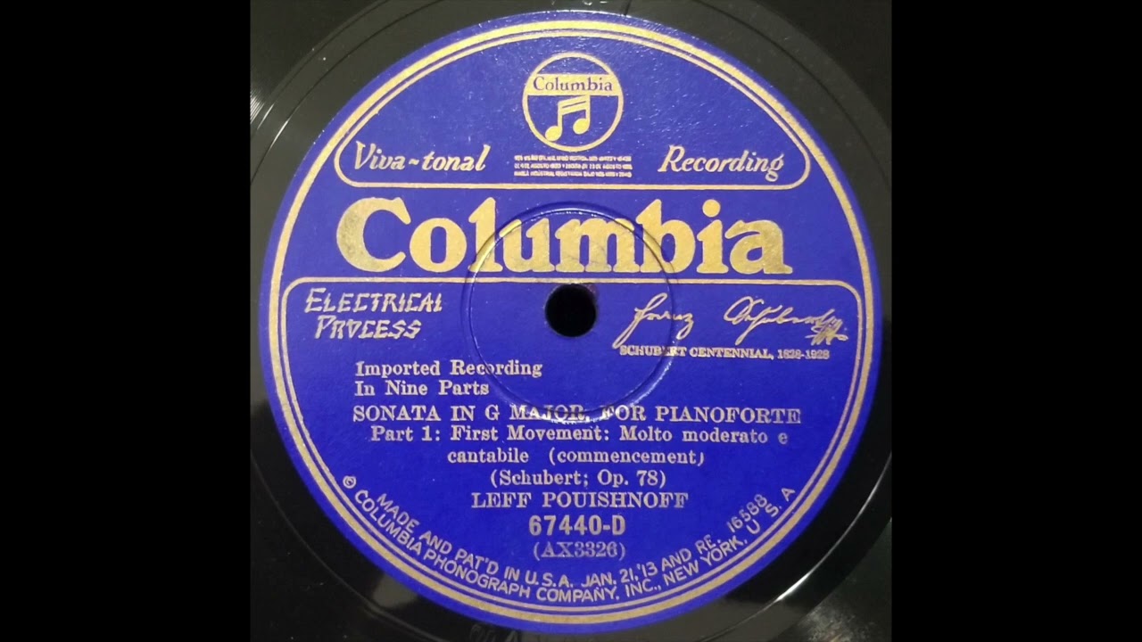 Leff Pouishnoff plays Schubert Sonata in G Major D.894