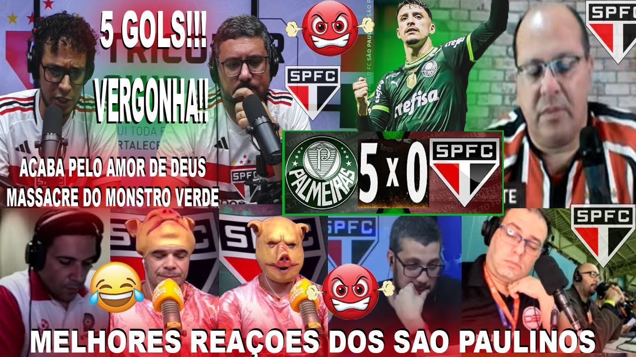 REAÇOES DA IMPRENSA E TORCEDORES SÃO PAULINOS NA MASSACRE PALMEIRAS 5X0 SÃO PAULO SHOW DO PIQUEREZ
