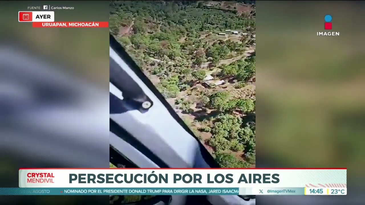 Alcalde de Uruapan lidera persecución aérea tras robo de camioneta | Crystal