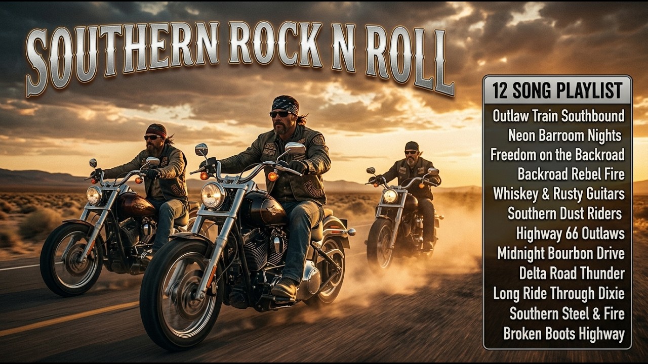 Southern Rock N Roll 🔥 Outlaw Biker Anthems for Midnight Highway Freedom Rides