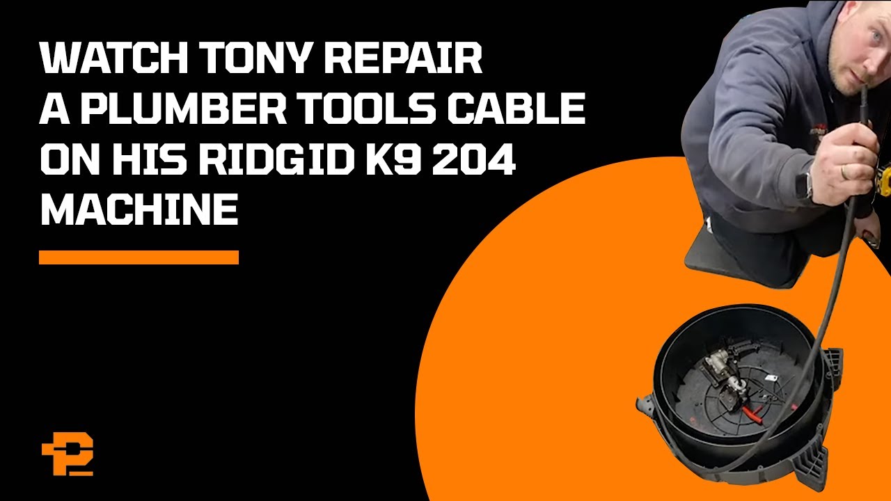 Tony repairing the Plumber Tools cable on his Ridgid K9 204 machine