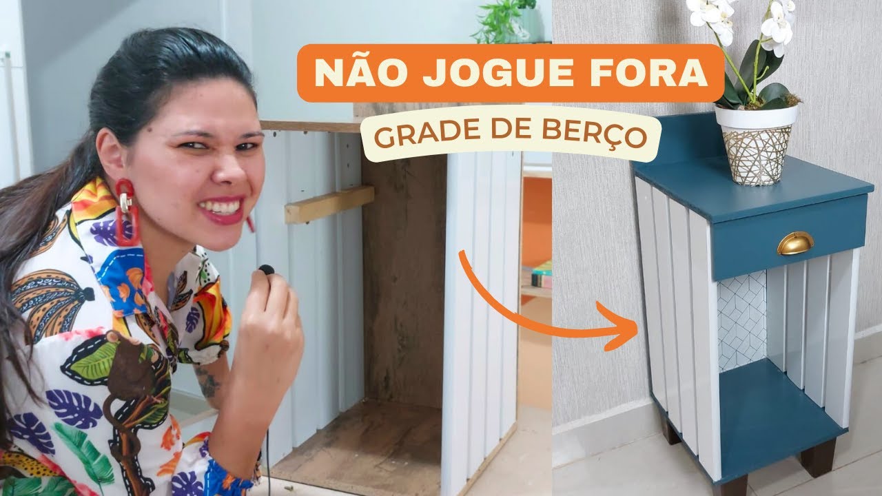 Como fazer uma mesinha de cabeceira usando uma grade de berço -Grade de berço na decoração