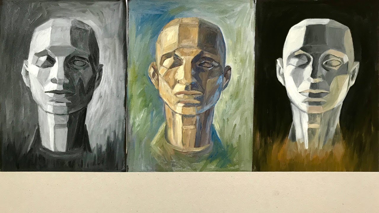 Licht und Schatten beim Porträt (Gesichter) malen für Anfänger