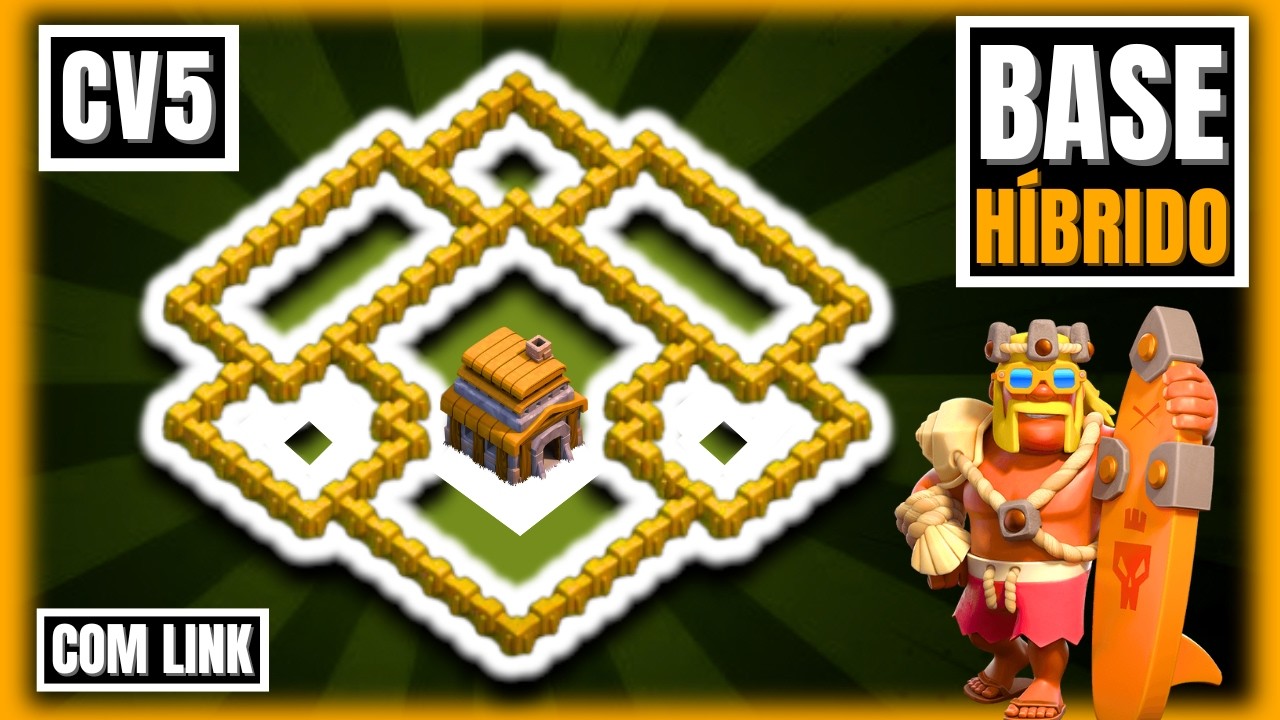 MELHOR LAYOUT CV5 COM LINK 2025 [DEFESA + FARM] Layout Cv5 H&iacute;brido | Best TH5 Base - Clash of Clans