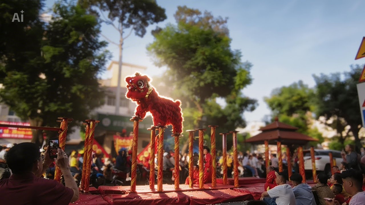 Lân lên mai hoa thung - Team A Tinh Anh Đường ( Mùng 1 2026). #liondance #lansurong #tinhanhduong