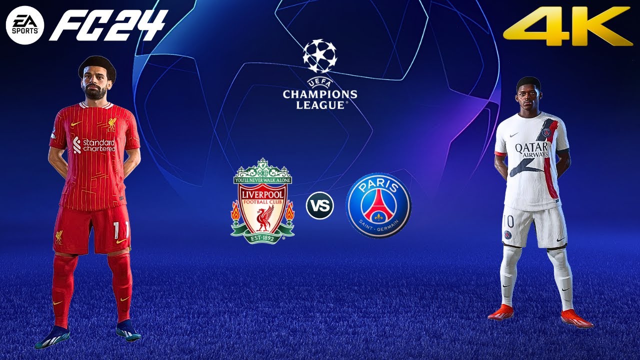 FC 24 - Liverpool vs PSG l Ft. Salah, Núñez, Dembélé | Champions League 24/25 | [4K60]