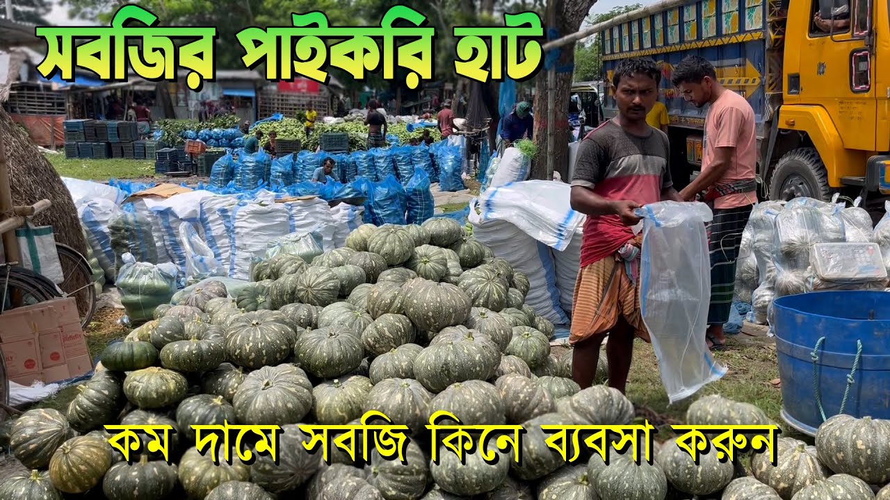 কাঁচা সবজির পাইকারি বাজার,। কমদামে সবজি কিনে ব্যবসা করুন paikari sojir hat Bagerhat