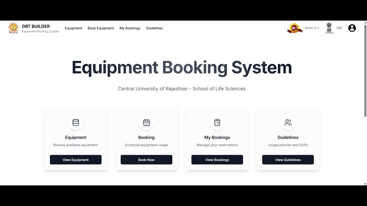 Equipment Booking System